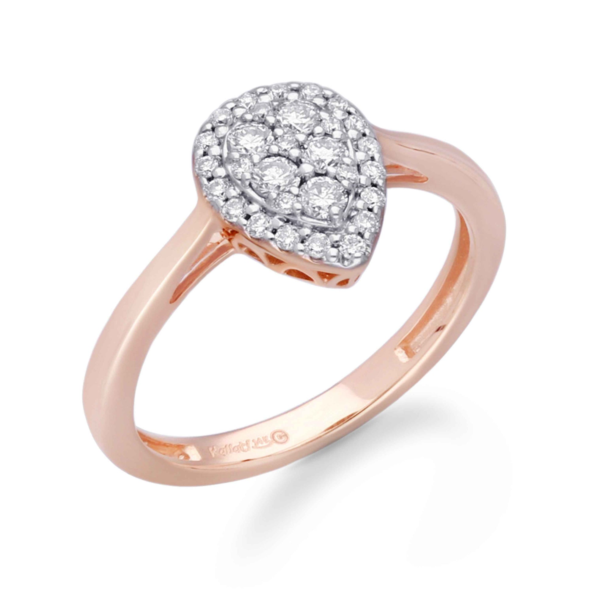 Kallati 1/3 ct. tw. Diamond Pear-Shaped Cluster Ring in 14K Pink Gold
