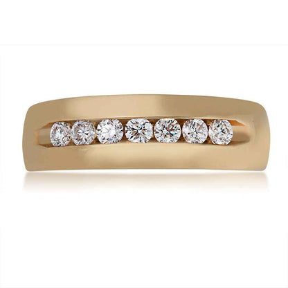 Men's 1/2 ct. tw. Round Brilliant Classic Diamond Wedding Band in a Polished 10K Yellow Gold