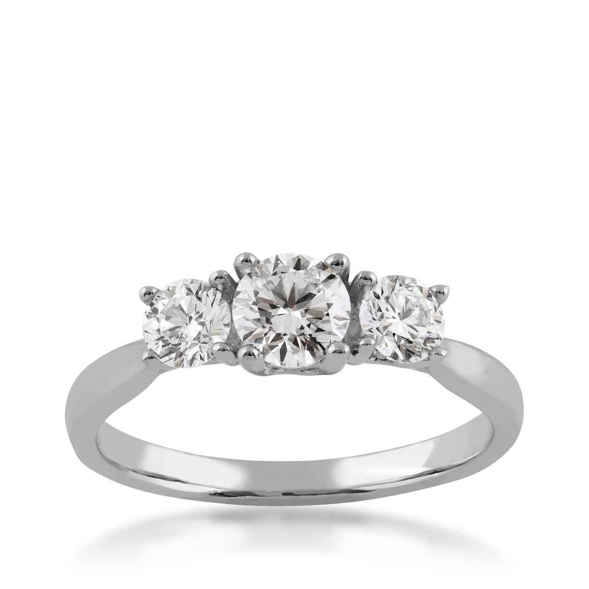 Adamante 1 ct. tw. Lab-Grown Round Brilliant Diamond 3-Stone Ring in 10K White Gold