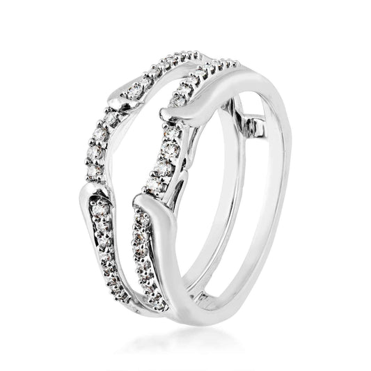 1/4 ct. tw. Diamond Wedding Ring Enhancer in 14K White Gold close-up detail