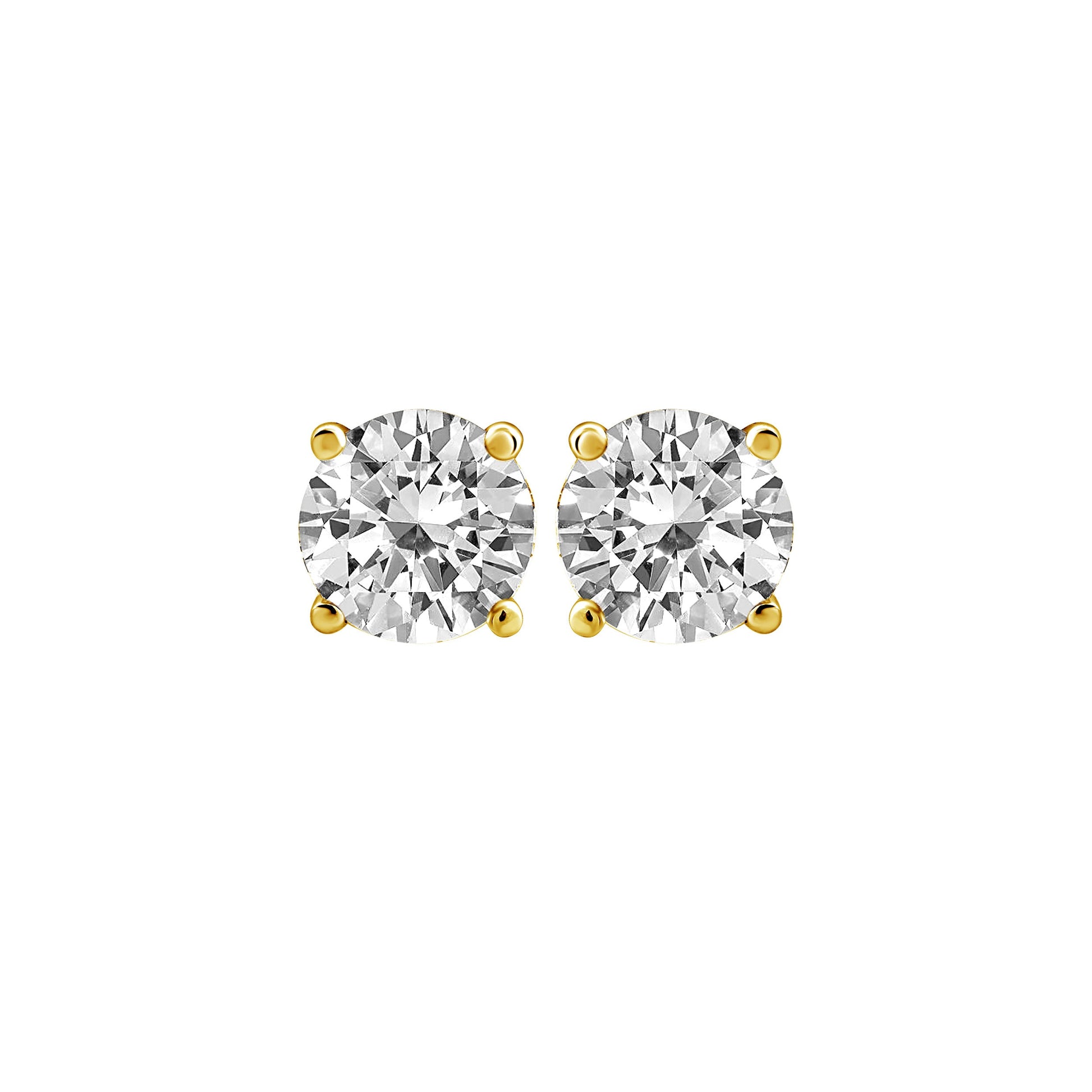 1/2 ct. tw. Round Brilliant Diamond Stud Solitaire Earrings in 14K Yellow Gold (2)