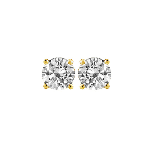 1/2 ct. tw. Round Brilliant Diamond Stud Solitaire Earrings in 14K Yellow Gold (2)