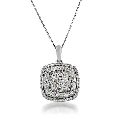 Fairytale Diamonds 1 ct. tw. Diamond Cluster Pendant in 10K White Gold