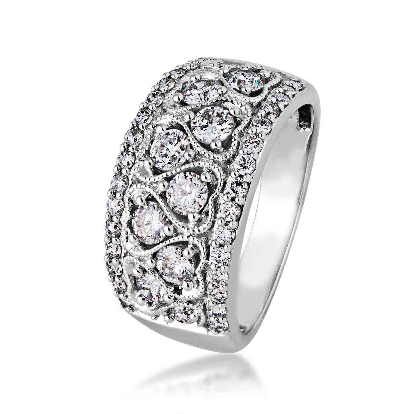 Diamond Fashion Ring in 14 Kt. White Gold