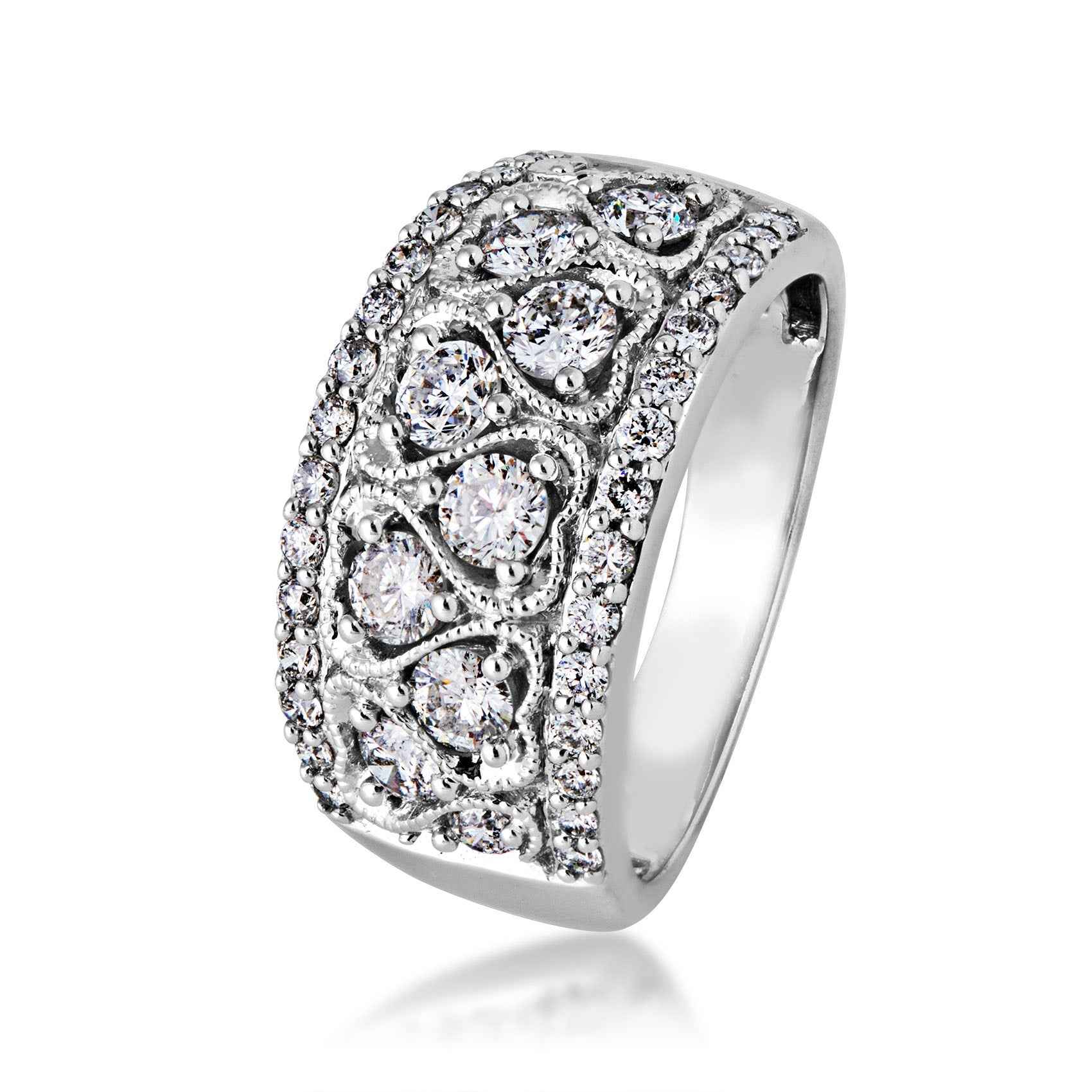 Diamond Fashion Ring in 14 Kt. White Gold