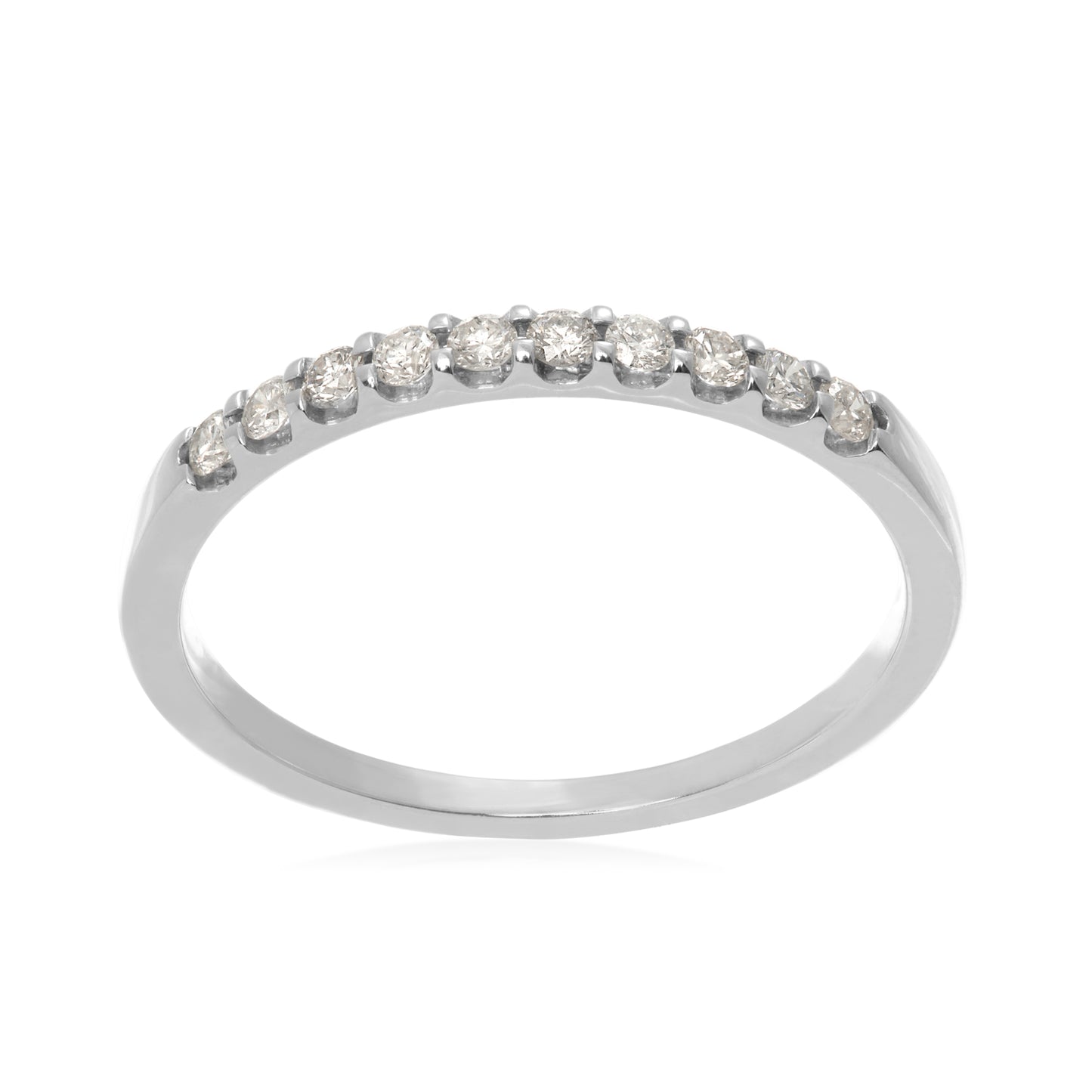 1/5 ct. tw Round 10-Diamond Anniversary Band in 10K White Gold