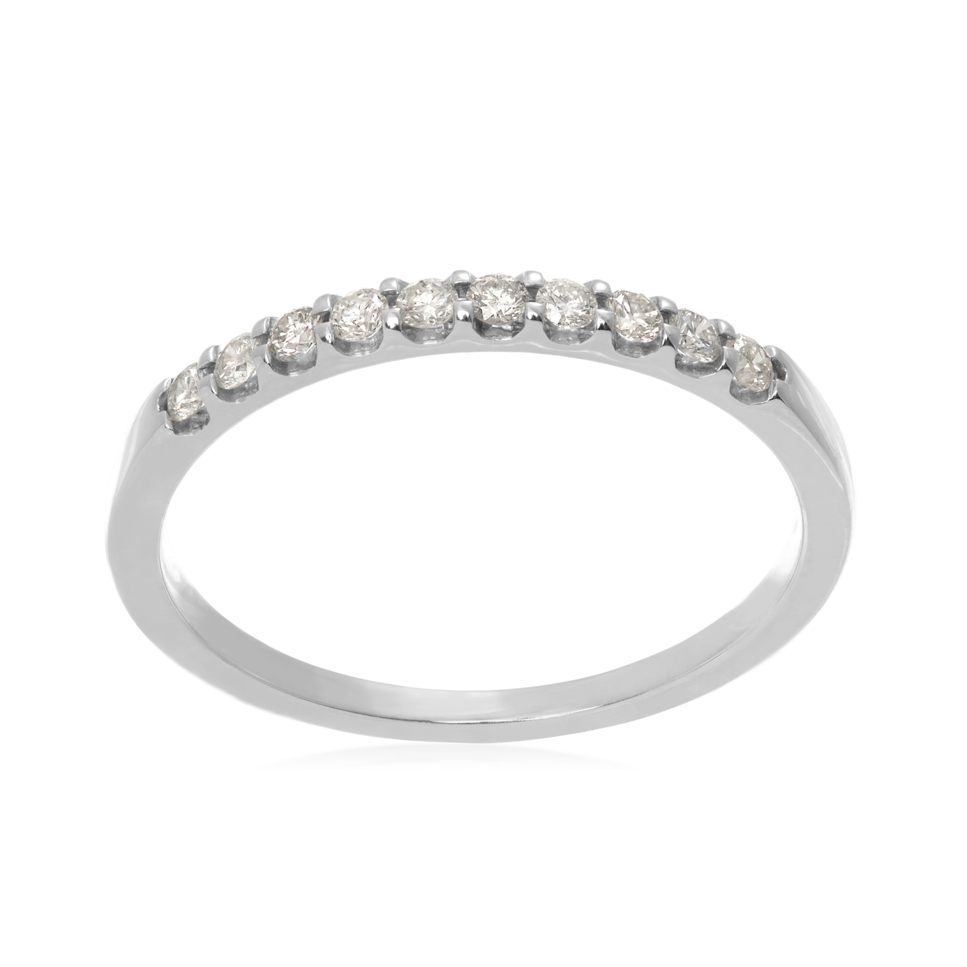 1/5 ct. tw Round 10-Diamond Anniversary Band in 10K White Gold