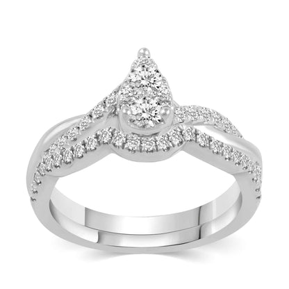 Fairytale Diamonds 1/2 ct. tw. Pear Composite Wedding Set in 10K White Gold