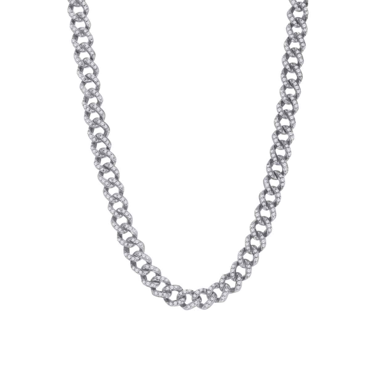 7.5mm 24-inch 6-3/4 ct. tw. Diamond Cuban Chain in 10K White Gold