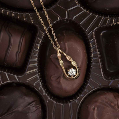 Noventa & Black Hills Gold 1/3 ct. tw. Round Diamond Teardrop Pendant in 10K Yellow Gold front view