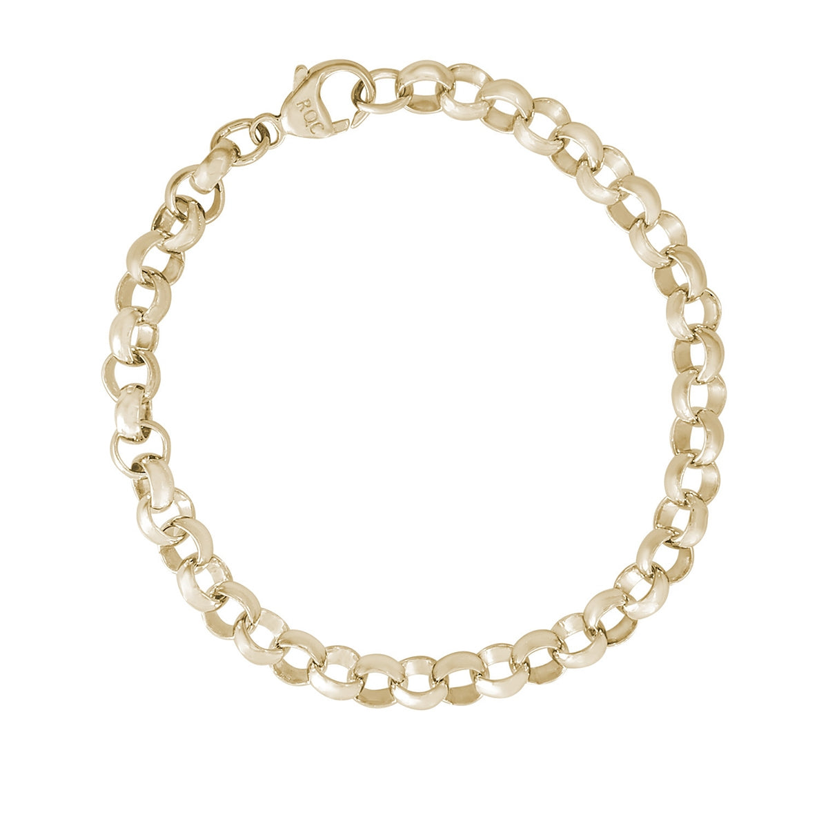 7-inch Rolo Link Charm Bracelet in 14K Yellow Gold