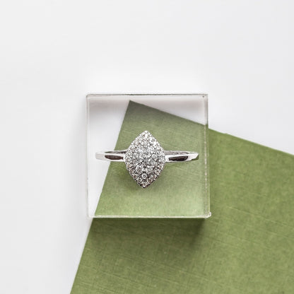 1/3 ct. tw. Diamond Marquise-Shaped Cluster Promise Ring in 10K White Gold side profile