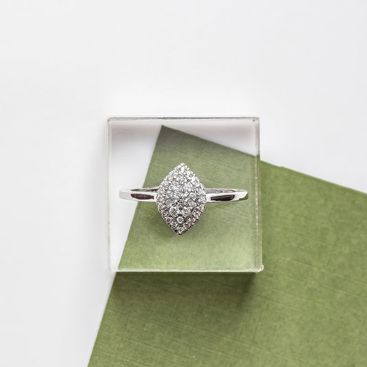 1/3 ct. tw. Diamond Marquise-Shaped Cluster Promise Ring in 10K White Gold side profile