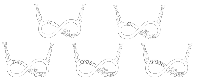 Family Jewelry Mom Infinity Pendant in Sterling Silver (1-5 Stones) front view