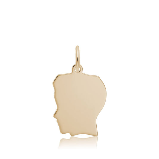 Boyâ€™s Head Charm in 14K Yellow Gold