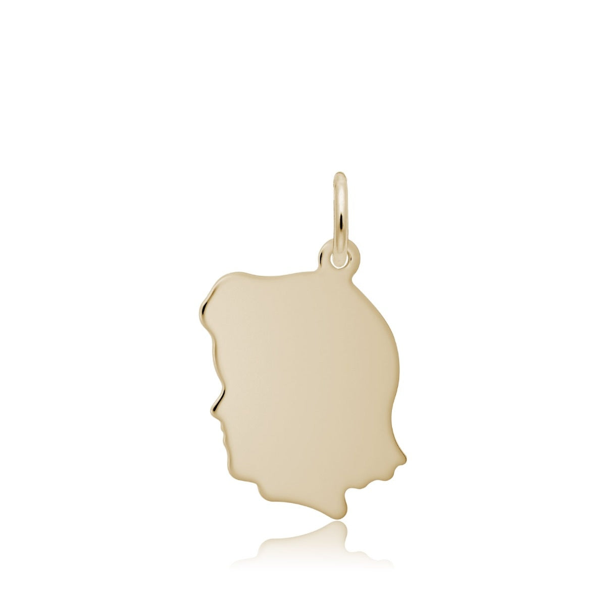 Girlâ€™s Head Charm in 14K Yellow Gold