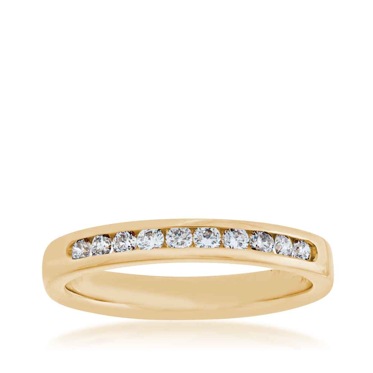 1/3 ct. tw. Machine Channel Set Anniversary Band in 10K Yellow Gold