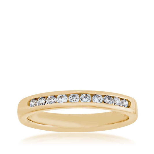 1/3 ct. tw. Machine Channel Set Anniversary Band in 10K Yellow Gold