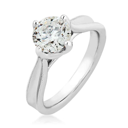 Canadian Rocks 1-1/2 ct. tw. Round Diamond Solitaire Engagement Ring in 14K White Gold front view