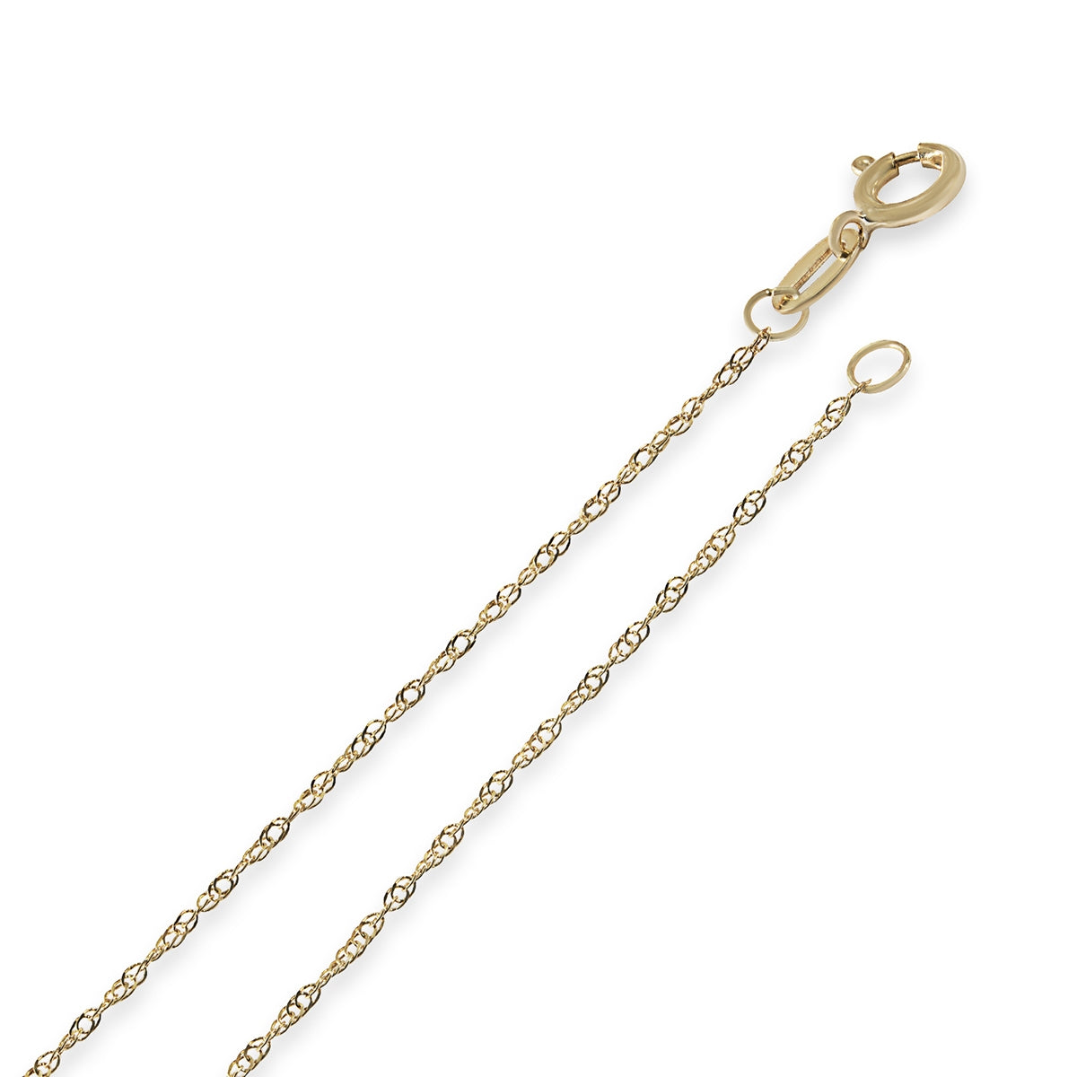 .5mm 18-inch Singapore Chain in 14K Yellow Gold front view