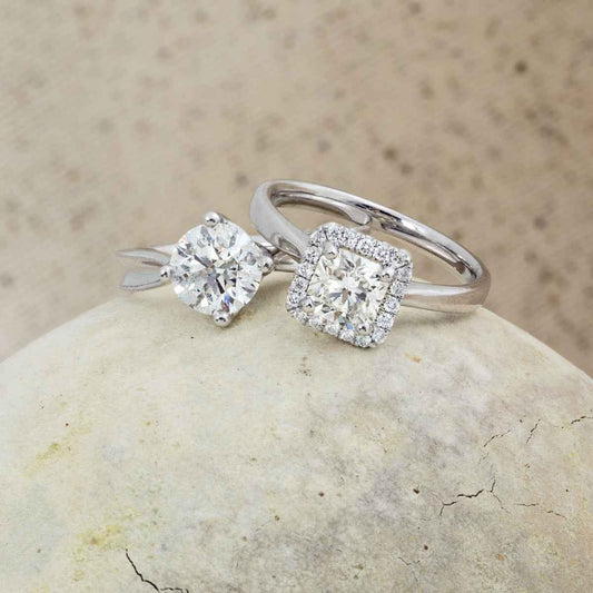 Canadian Rocks 1-1/2 ct. tw. Round Diamond Solitaire Engagement Ring in 14K White Gold close-up detail