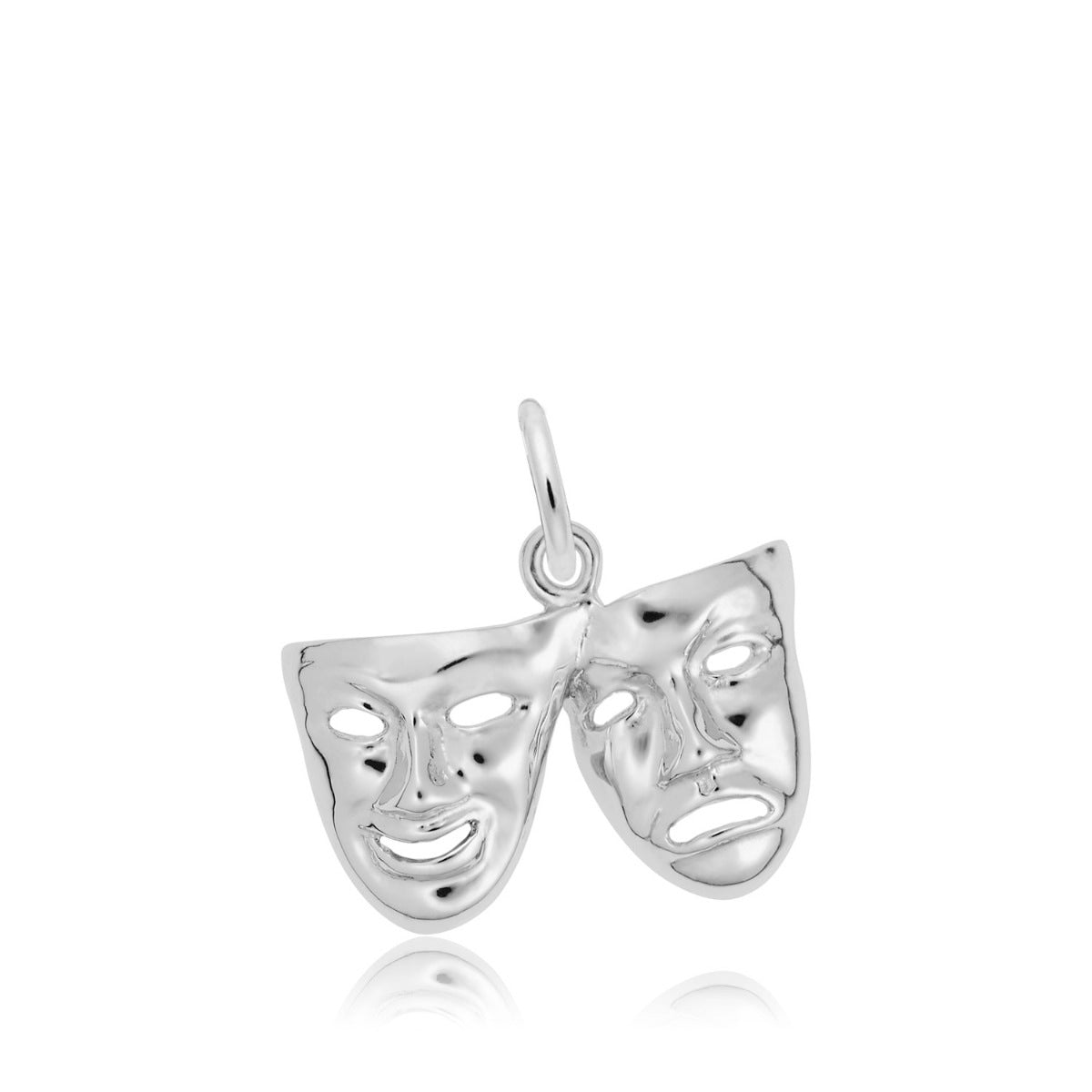 Comedy & Tragedy Masks Charm in Sterling Silver