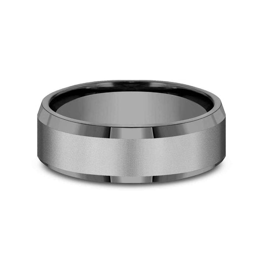 Benchmark 7mm Sandblasted Bevel Edge Tantalum Wedding Band