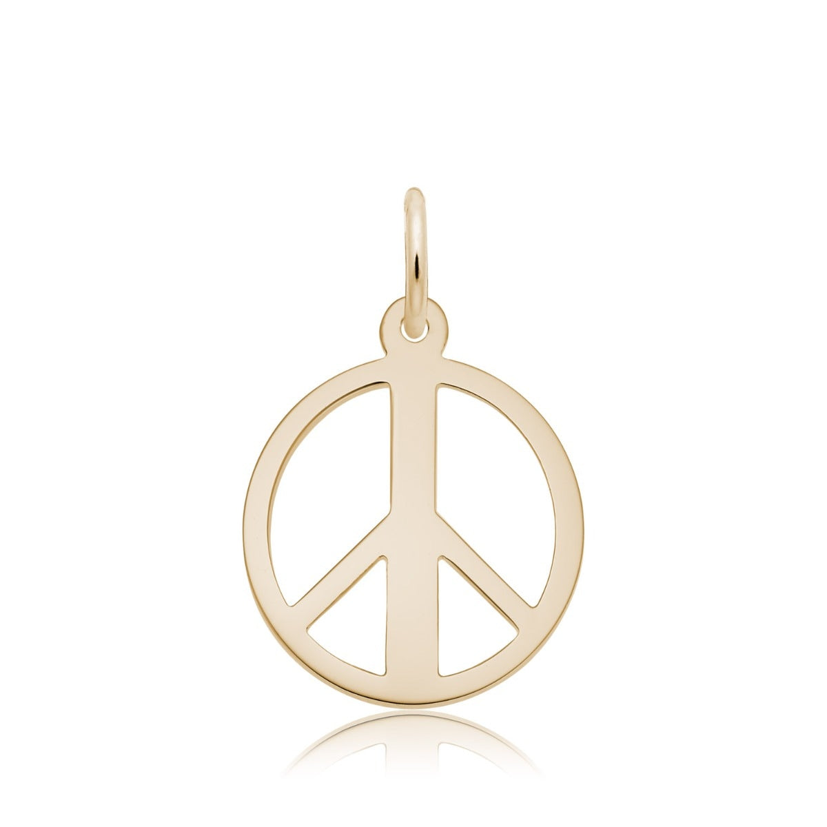 Peace Symbol Charm in 14K Yellow Gold
