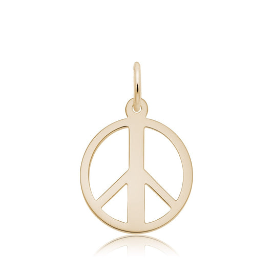 Peace Symbol Charm in 14K Yellow Gold