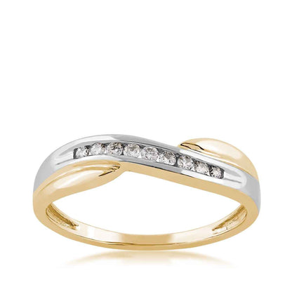 1/10 ct. tw. Diamond Channel Set Ring in 10K Yellow & White Gold