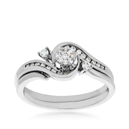 True Promise 1/4 ct. tw. Diamond Cluster Wedding Set in 10K White Gold (2)
