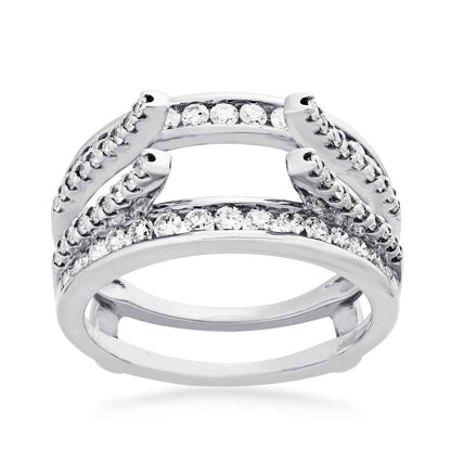 1 ct. tw. Round Open Channel-Set & Pave Diamond Wedding Ring Enhancer in 14K White Gold