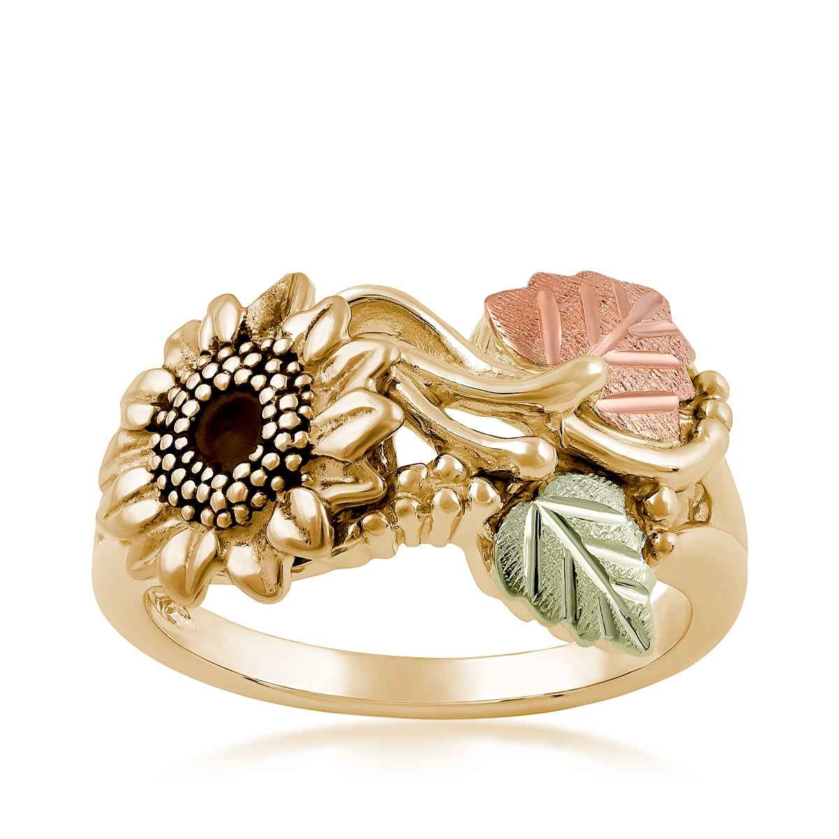 Black Hills Gold Sunflower Ring in 10K Yellow Gold