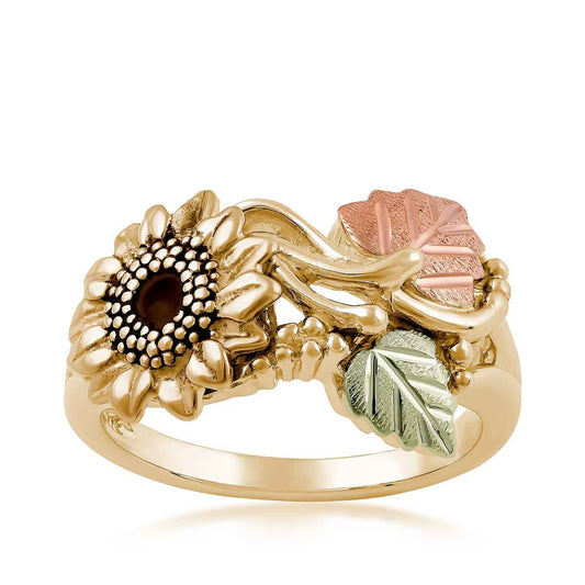 Black Hills Gold Sunflower Ring in 10K Yellow Gold