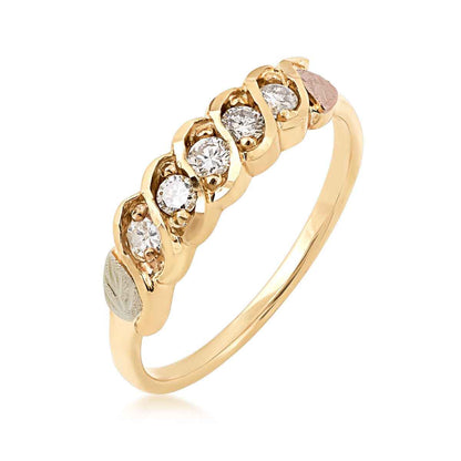 Black Hills Gold 1/4 ct. tw. 5-Stone Diamond Anniversary Ring in 10K Yellow Gold front view