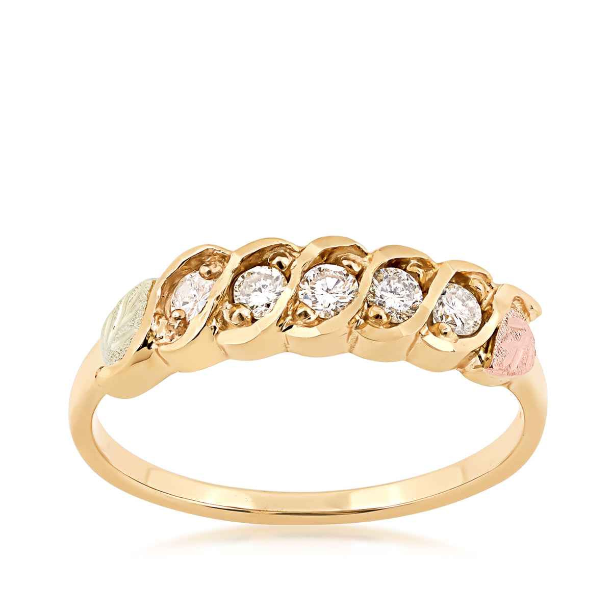 Black Hills Gold 1/4 ct. tw. 5-Stone Diamond Anniversary Ring in 10K Yellow Gold