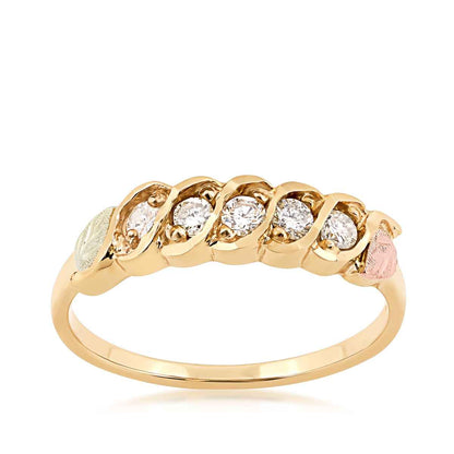 Black Hills Gold 1/4 ct. tw. 5-Stone Diamond Anniversary Ring in 10K Yellow Gold