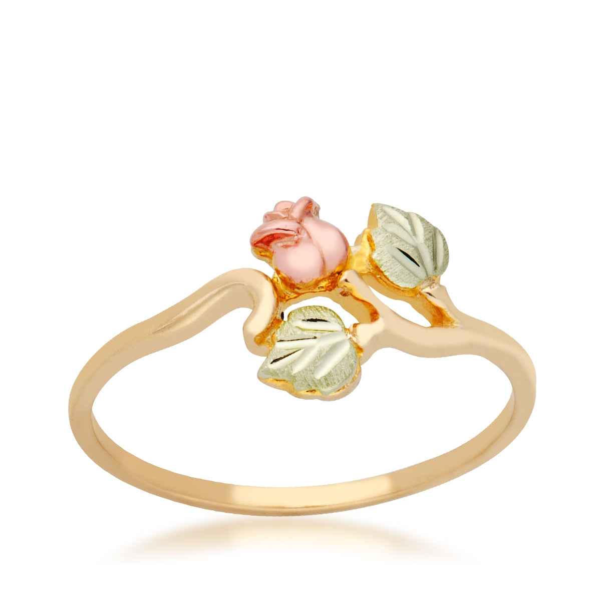 Black Hills Gold Rose Flower Ring in 10K Yellow Gold