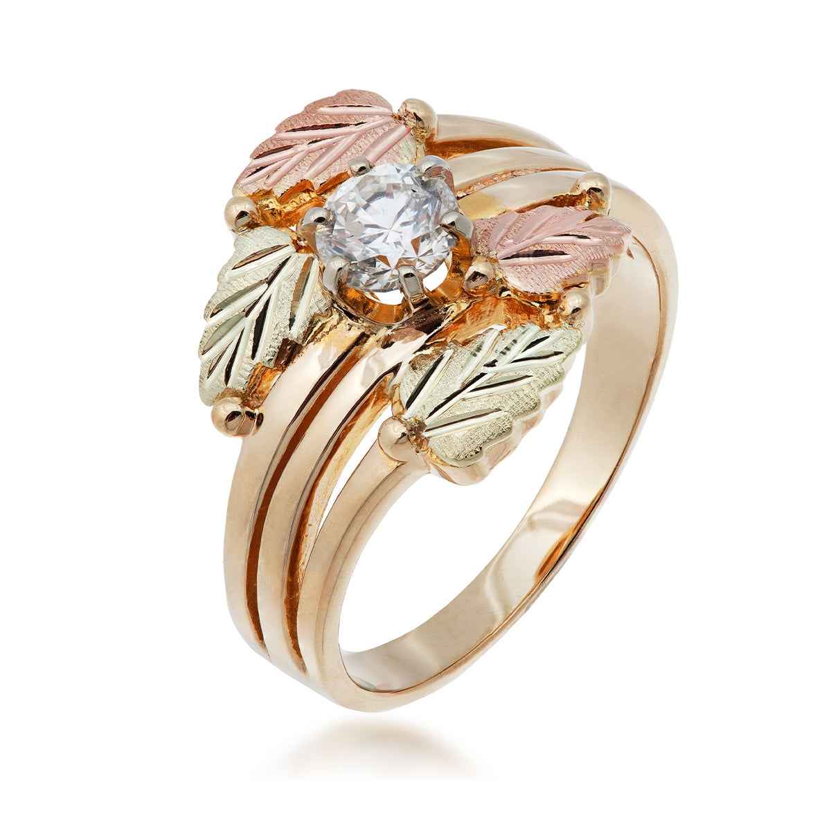 Black Hills Gold 1/3 ct. tw. Round Brilliant Diamond Solitaire Engagement Ring in 10K Yellow Gold front view