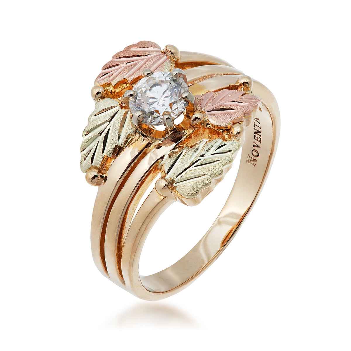 Noventa & Black Hills Gold 1/3 ct. tw. Round Diamond Solitaire Engagement Ring in 10K Yellow Gold front view