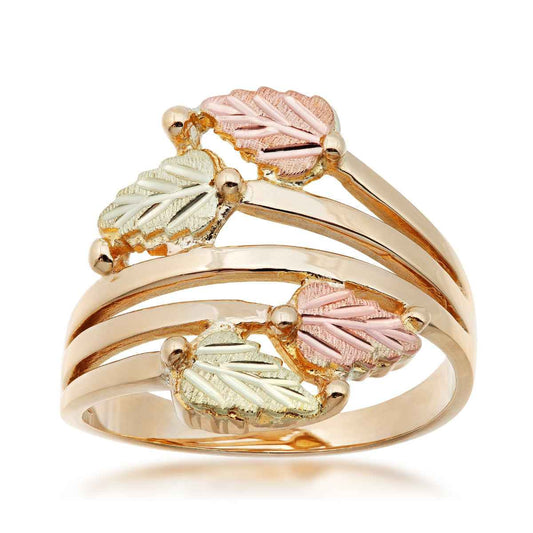Black Hills Gold Four Leaf Bypass Ring in 10K Yellow Gold