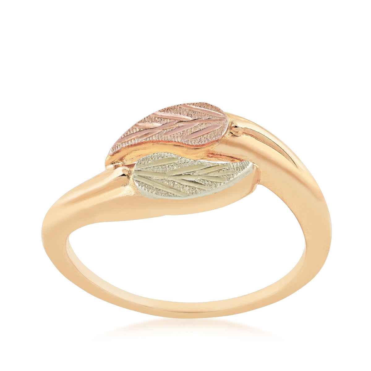 Black Hills Gold Double Leaf Bypass Ring in 10K Yellow Gold