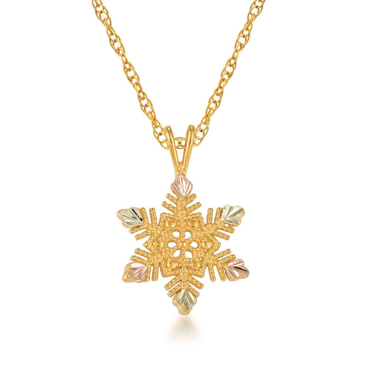 Black Hills Gold Milgrain Snowflake Pendant in 10K Yellow Gold