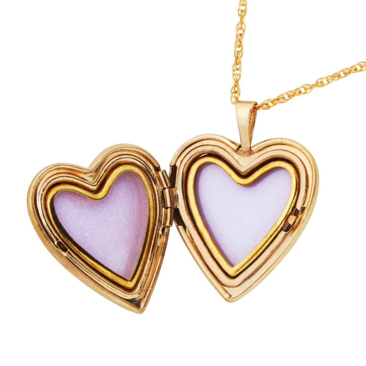 Black Hills Gold Flower Etched 10K Yellow Gold Filled Small Heart Locket front view