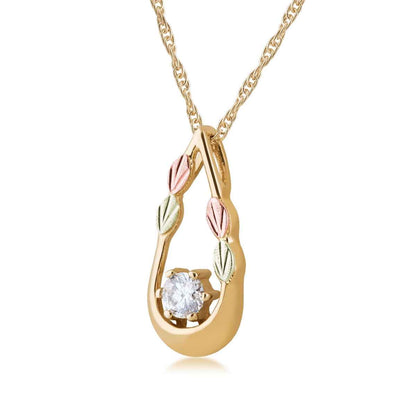 Noventa & Black Hills Gold 1/3 ct. tw. Round Diamond Teardrop Pendant in 10K Yellow Gold