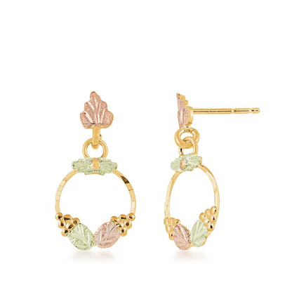 Black Hills Gold Small Dangle Circle Earrings in 10K Yellow Gold