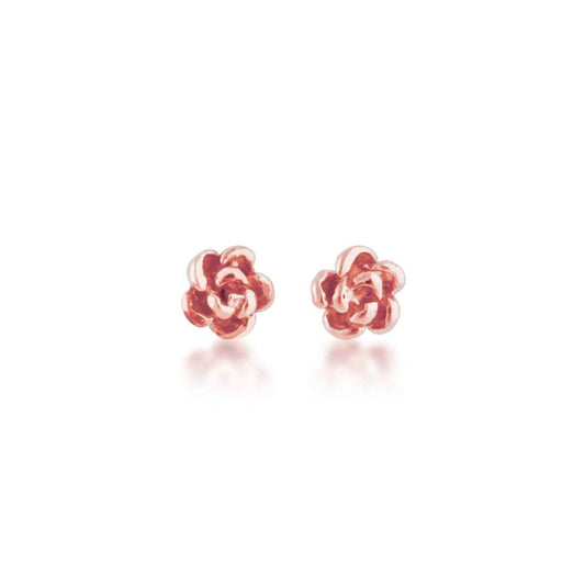 Black Hills Gold 4mm Rose Earrings in 10K Pink Gold