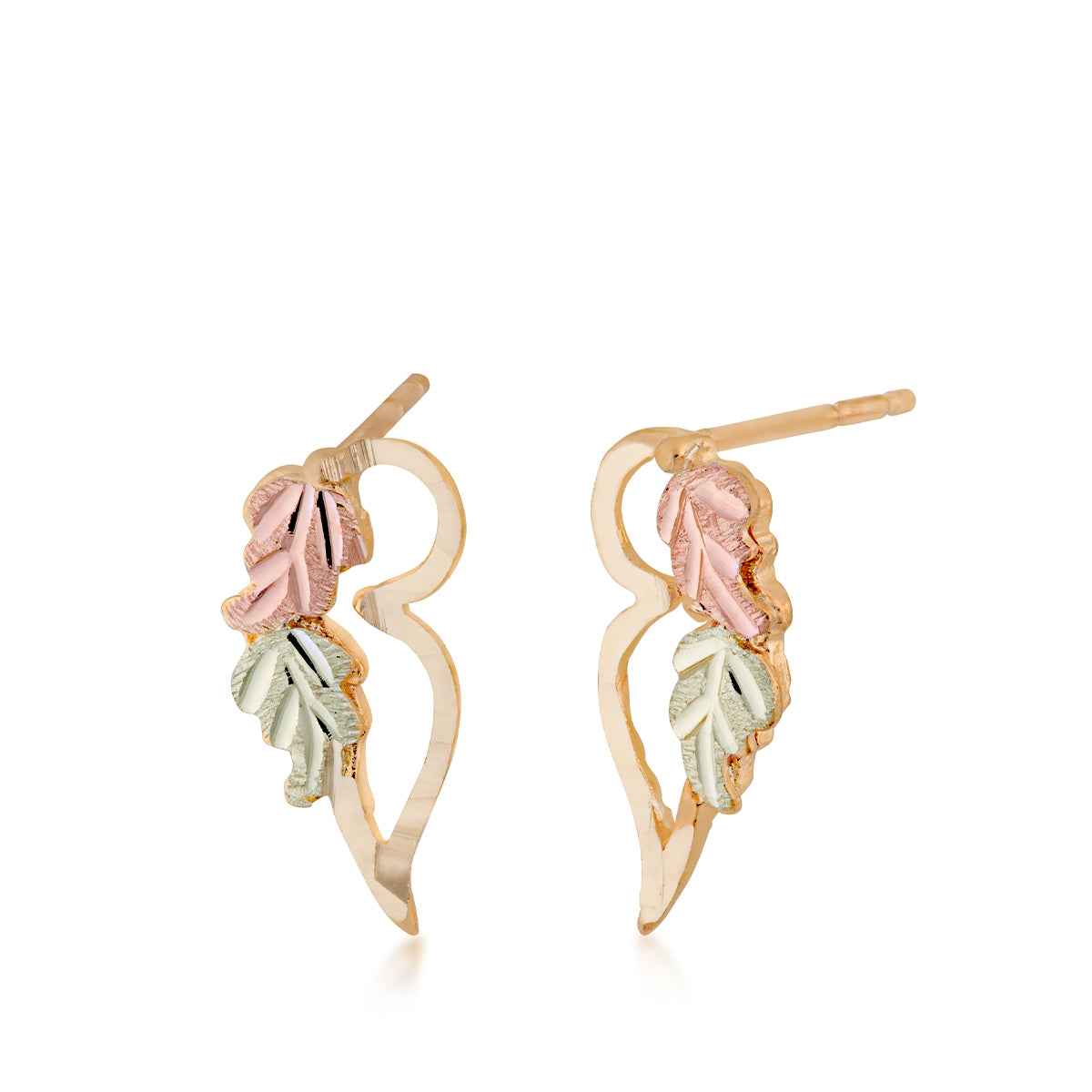 Black Hills Gold Diamond Cut Butterfly Wing Earrings in 10K Yellow Gold