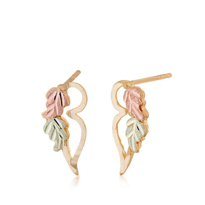 Black Hills Gold Diamond Cut Butterfly Wing Earrings in 10K Yellow Gold