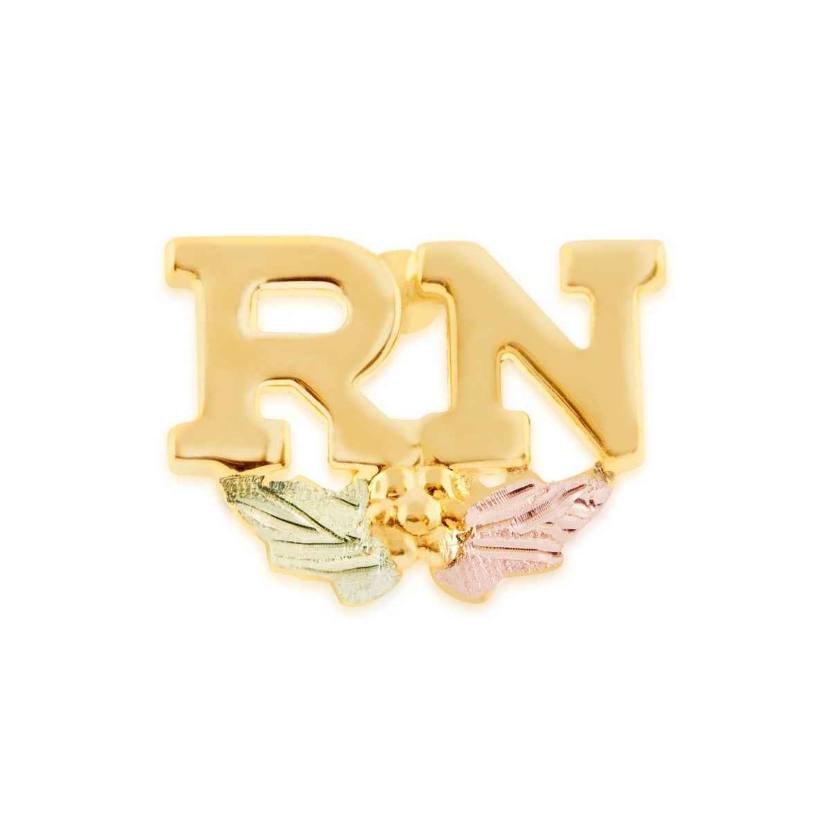 Black Hills Gold RN Nurse Pin - G 597